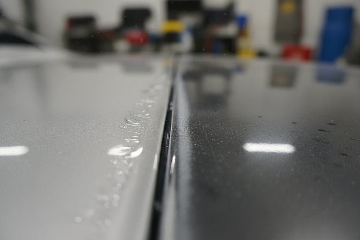 Test grind showing repair and recoat work.